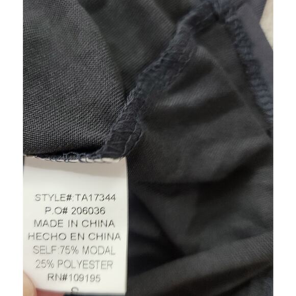 Love J Charcoal Gray Black Cold Shoulder With Ties Top Small Stretchy Soft - Picture 5 of 5